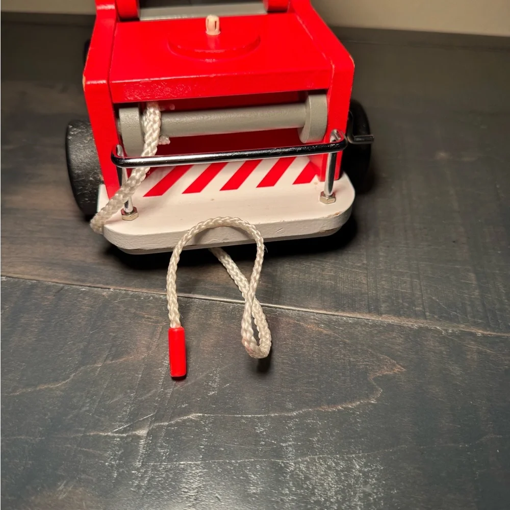 Pottery Barn Kids Red wooden Fire Truck Toy